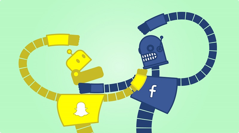 Snapchat and Facebook bots battle