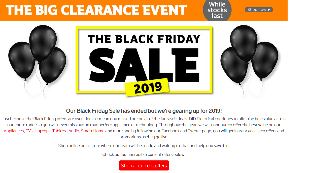 Black Friday Landing Page DID Electrical