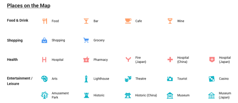 Google Maps Places Icons