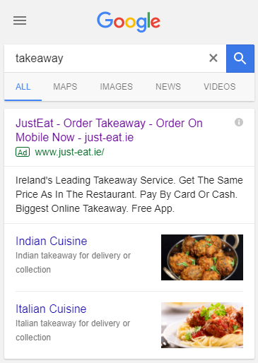 just eat's visual site links