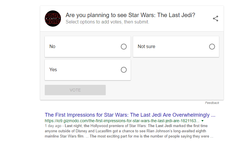 Polls in the SERPS