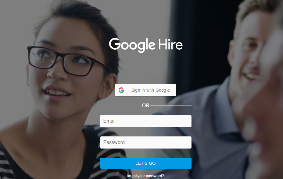Google Hire Login page