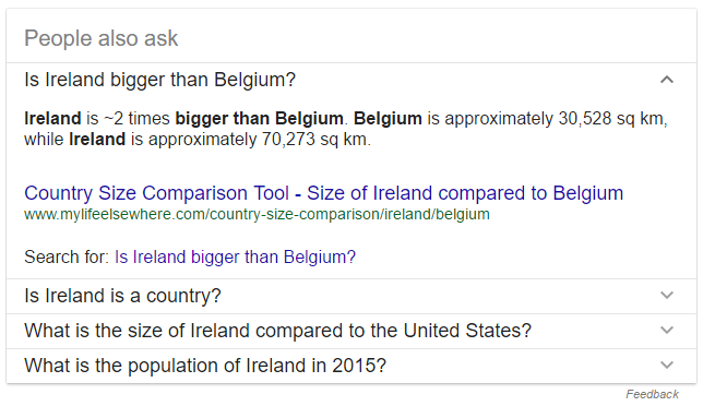 People Also Ask Boxes Ireland - SEO Down Low