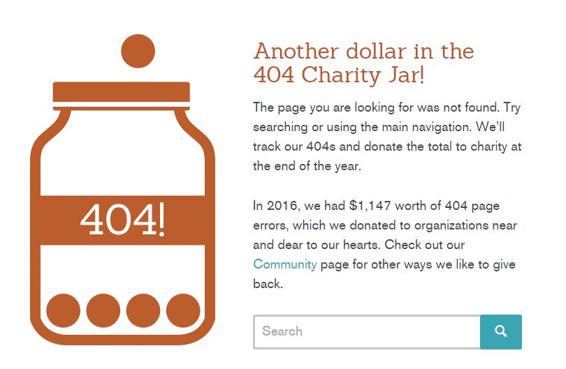 seer 404 page charity jar