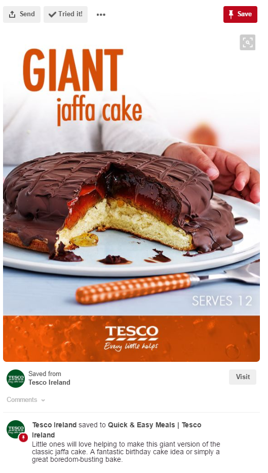 tesco food and communitys giant jaffa cake on pinterest-w600