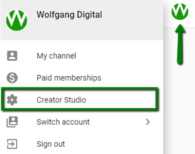 YouTube creator studio dashboard