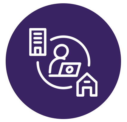 Hybrid working icon